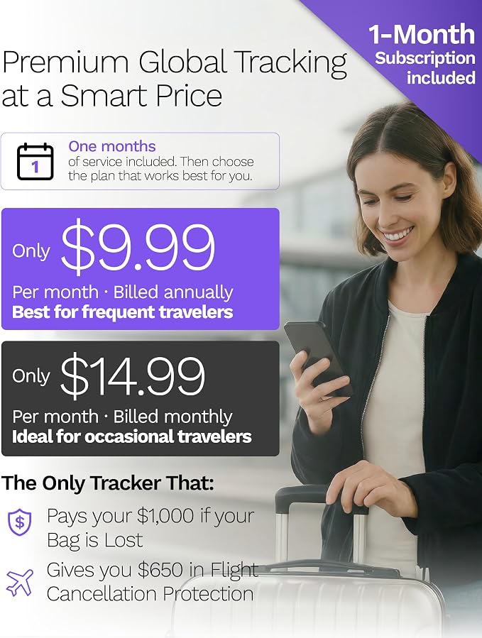 GEGOPro – GPS Luggage Tracker Designed for Travel, Real-Time Global Tracking for Bags & Gear, Bag-Opening Alert, Worldwide Coverage, 4G LTE, Unlimited Range. 1 Month Subscription Included. - Image 5