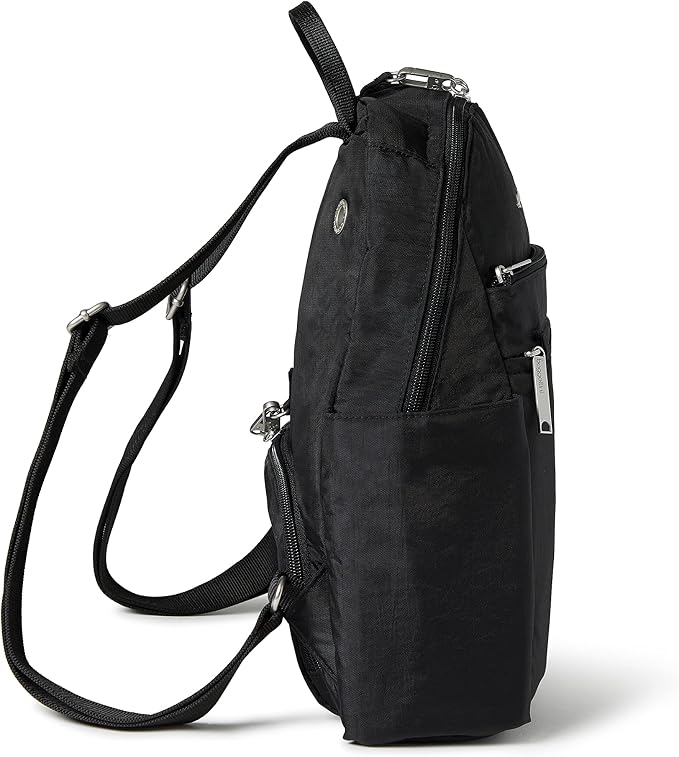 Baggallini Securtex® Anti-theft Vacation Travel Backpack 10x13 Slash-Resistant Nylon Daypack w/RFID, Black - Image 7