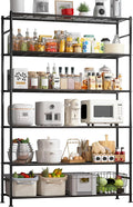 Sakugi Storage Shelves - 6 Tier Shelf Organizer, Heavy Duty Garage Shelving Unit with Leveling Feet, Stable Metal Shelves Organizer for Pantry, Kitchen and Closet, 46.3" W x 12.6" D x 76.1" H, Black by Sakugi