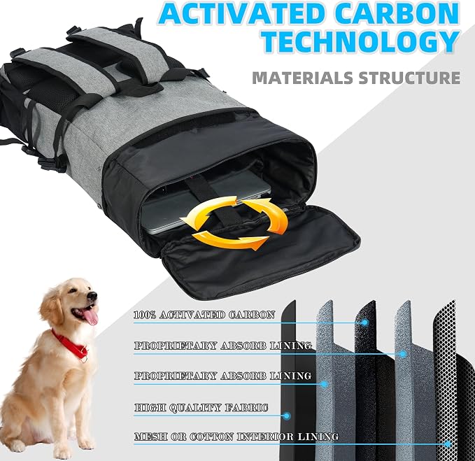 zazzy Smell Proof Bag with Combination Lock, Weather Resistant Lockable Smell Proof Backpack, Expandable Backpack Grey - Image 7