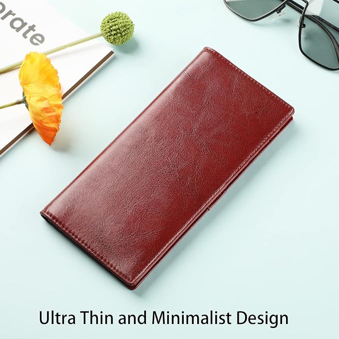 Ultra Slim Thin Leather Women Wallet RFID Blocking Credit Card Holder Bifold Long Ladies Billfold - Image 7
