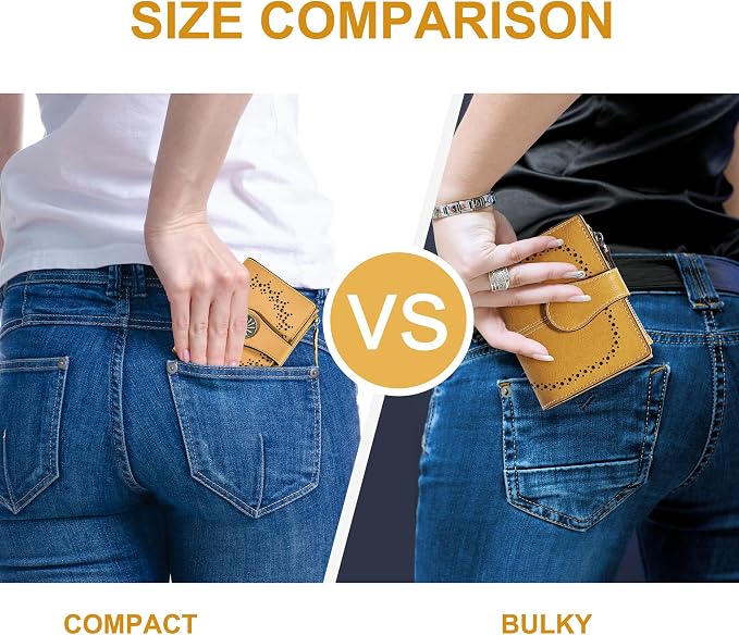 Tipmile Small Wallet for Women Bifold RFID Blocking Card Holder Leather Wallets with Zipper Coin Pocket - Image 4