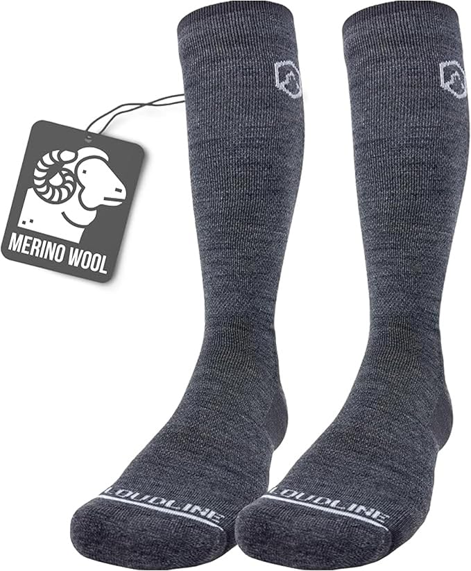 CloudLine - Merino Wool Graduated Compression Socks for Men and Women - Ultralight, Moisture Wicking, Made in USA - 1 Pair by CloudLine
