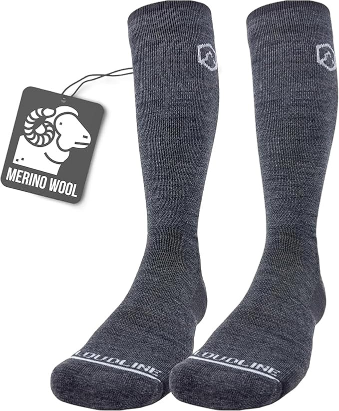 CloudLine - Merino Wool Graduated Compression Socks for Men and Women - Ultralight, Moisture Wicking, Made in USA - 1 Pair by CloudLine