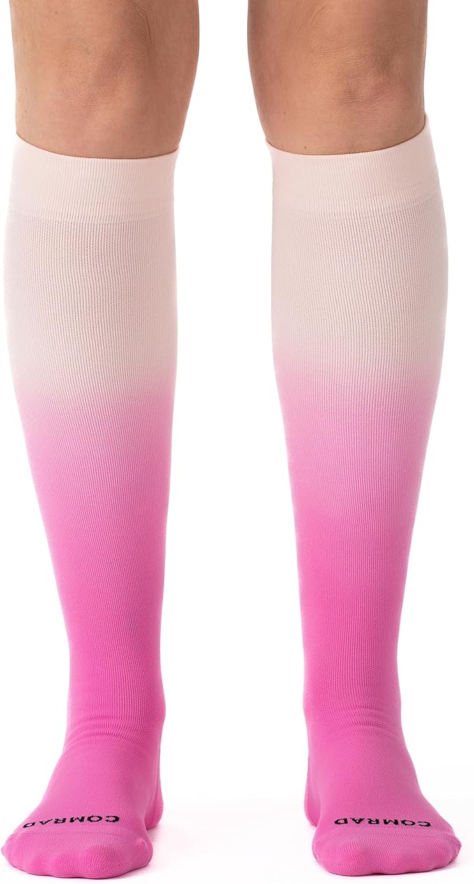 Nylon Knee High Socks - 15-20mmHg Graduated Compression Socks - Soft & Breathable Support Unisex Socks by Comrad
