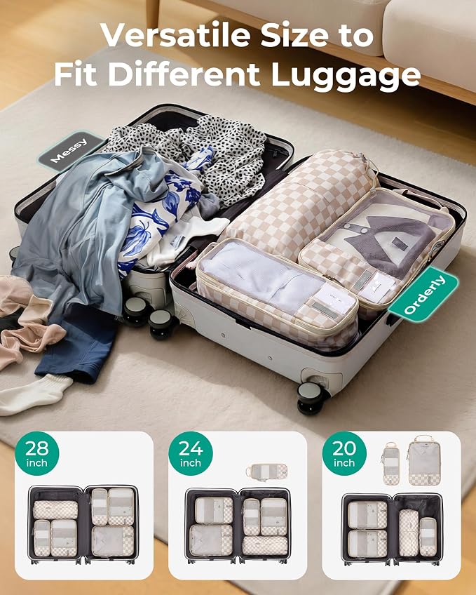 BAGSMART Compression Packing Cubes for Travel Essentials | 14 Set /6 Set /4 Set/2 Set, Lightweight, Durable - Image 3