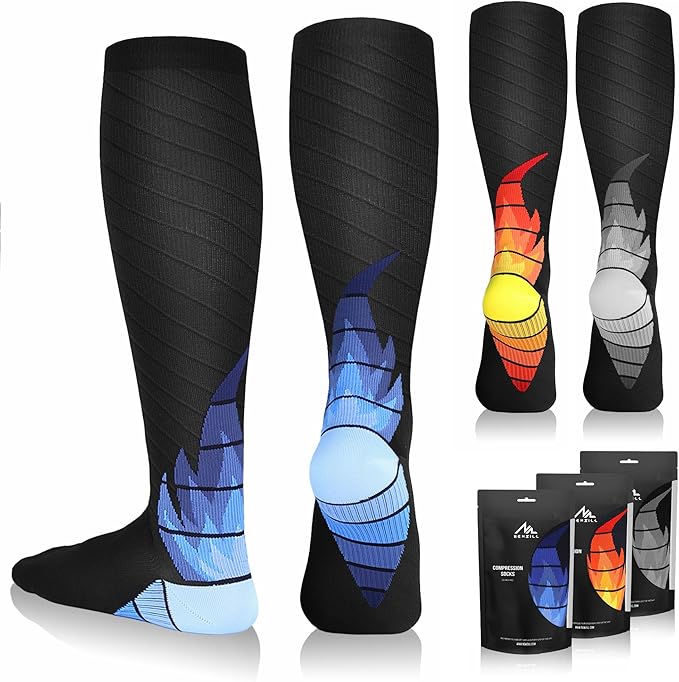 NEWZILL Medical Compression Socks for Women & Men Circulation 20-30 mmHg, Best Support for Running Athletic Cycling Nursing Travel Work and Fitness by NEWZILL