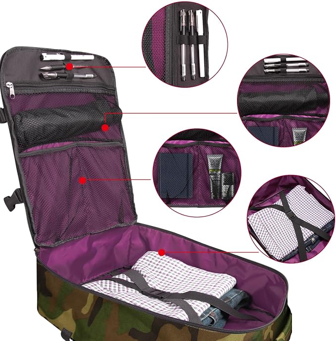 Underseat Carry-On Backpack Luggage Lightweight Casual Laptop Backpack MacBook Pro 16 Travel Gym Sport Daypack 21L, Green Camo - Image 3