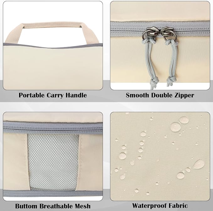 Compression Packing Cubes for Travel Packing Organizers, Mesh Beige, XL | Expandable Travel Cubes for Packing Suitcase Organizer Bags Compression Bags for Travel Accessories - Image 3