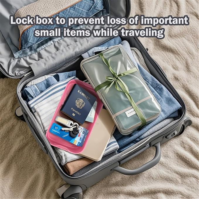 Small Lock Box for Medicine Safe, Lockable Storage Box with Combination Code, Ideal for Food & Fridge Items, First Aid Kit Organizer, Phone Jail, Perfect for Home, Office, Dorm, Travel, Gift (Pink) - Image 8