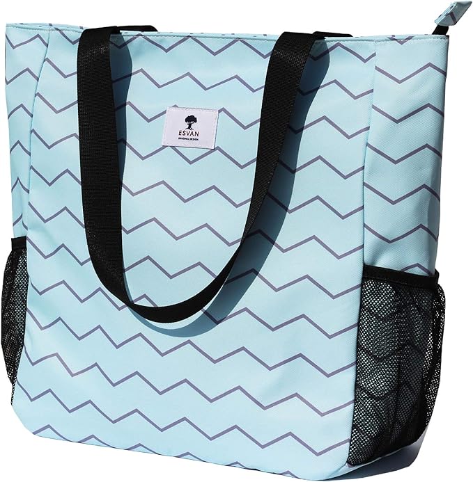 ESVAN Original Floral Water Resistant Large Tote Bag Shoulder Bag for Gym Beach Travel Daily Bags Upgraded by ESVAN