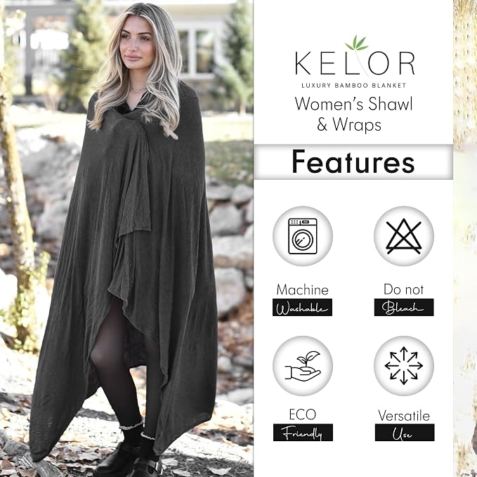 Luxury Cooling Travel Blanket - Stretchy, Lightweight Soft & Breathable Shawl Wraps for Women - Image 6