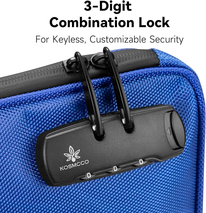 KOSMCCO Beach Locking Bag, Portable Safe, Blue, 9x7.5 Inch | Anti-Theft Design, Security Cable Included, Holds Phone Wallet and Keys, Ideal for Beach Pool Cruise and Travel - Image 4