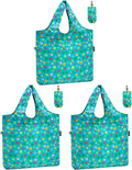 HOLYLUCK Reusable Grocery Bags,Heavy Duty Foldable Shopping Tote Bag (Standard, 3 Green Dog Paw Prints) by holyluck