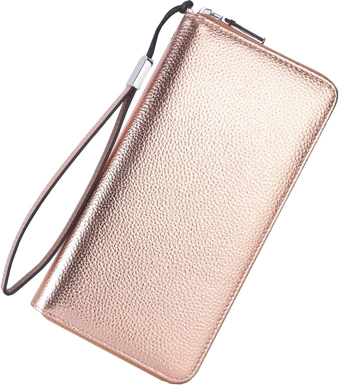 Small Compact Women Wallet RFID Blocking Genuine Leather Bifold Purse with ID Windows by Lavemi