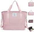 Geestock Travel Duffle Bag - Weekender Overnight Bags for Women, Pink | Travel Bag with Expandable Shoe Compartment & Trolley Sleeve, Lightweight Carry On Bag with Drawstring Storage Pouch for Trip by Geestock