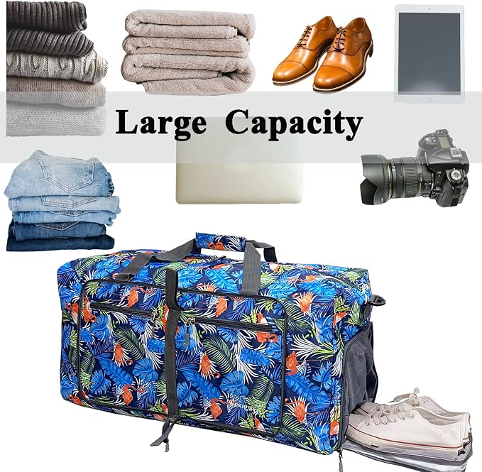 Woogwin Travel Duffel Bag Large Foldable Waterproof Overnight Bag for Beach Swim Bags Pool Sports Gym - Image 5