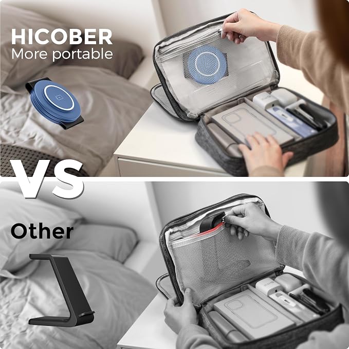 HICOBER 3IN1 Wireless Charging Station for iPhone, Watch, AirPods,LightBlue | Charge 3 devices at once, foldable, case-friendly and ready for travel - Image 5