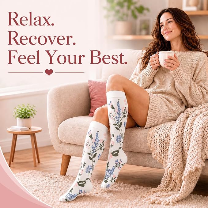 4 Pairs-Compression Socks for Women&Men Circulation-Best Support for Nurses,Running,Athletic - Image 3