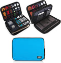BUBM Double Layer Electronic Accessories Organizer, Travel Gear Bag for Cables, USB Flash Drive, Plug and More, Perfect Size Fits for iPad Mini (Medium, Blue) | Travel Gadget Bag for Cables, USB Flash Drive, Plug and More, Perfect Size Fits for iPad Mini by BUBM