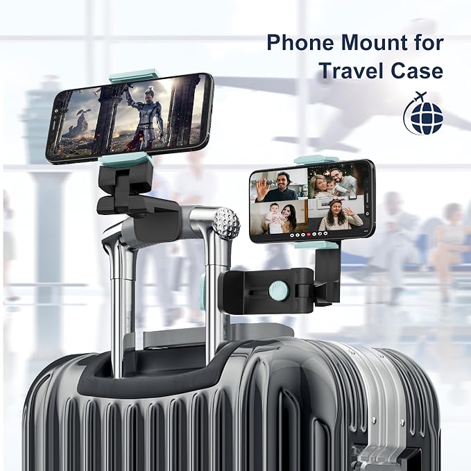 Airplane Phone Holder, 360 Multi-Angle Adjust Mount for Flight | Universal Travel Essentials Phone Stand for Airplane Seat, Flying, Compatible with Smartphones for Hands-Free Viewing, Blue - Image 3