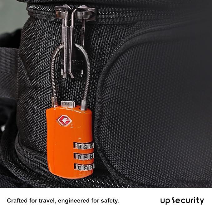Luggage Locks TSA Approved, Small Padlock Combination, TSA Locks for Luggage, Suitcase, Travel Essentials, Combo Padlock with Cable, for Backpack, Bag, Zipper, Locker, Case, Box (2-Pack) - Image 7