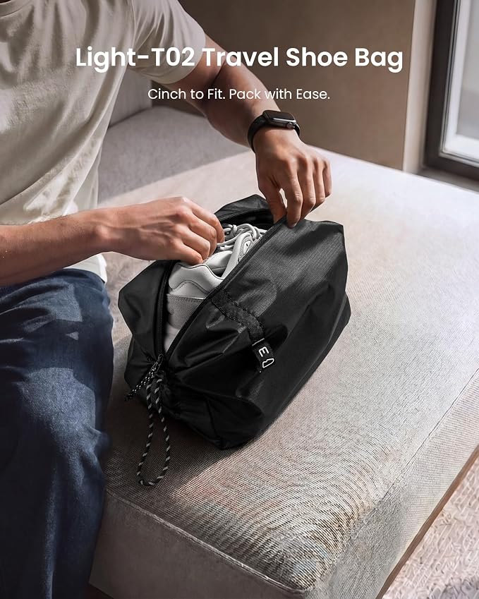 tomtoc Shoe Bag for Travel Packing, Fits Up to US Men’s 13.5/Women’s 15 | Odor-resistant Packing Organizer Pouch for Backpack Luggage Suitcase, Travel Essentials Storage for Daily Gym Use, L 1Pack - Image 2