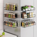 Mystozer 6 Pack Magnetic Spice Rack Organizer, Space Saver for Refrigerator and Whiteboard, Metal Fridge Shelf for Kitchen and Classroom Refrigerator Organizers and Storage Spice Rack Shelf (Black) by Mystozer