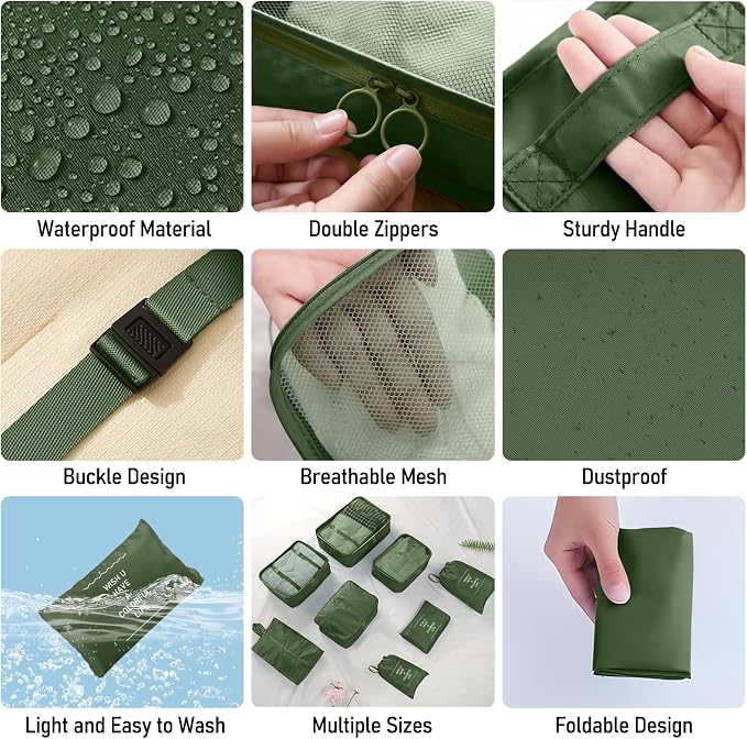 8 Set Packing Cubes for Travel Suitcase Organizer Bags Luggage Packing Cubes Set Travel Essentials Accessories Gifts for Women - Image 5
