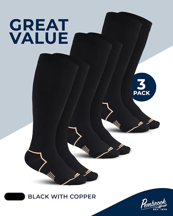 Pembrook Plus Size Compression Socks for Women Wide Calf - 3 Pairs, 20-30mmHg Extra Wide Calf Compression Socks, Up to 4XL - Image 5