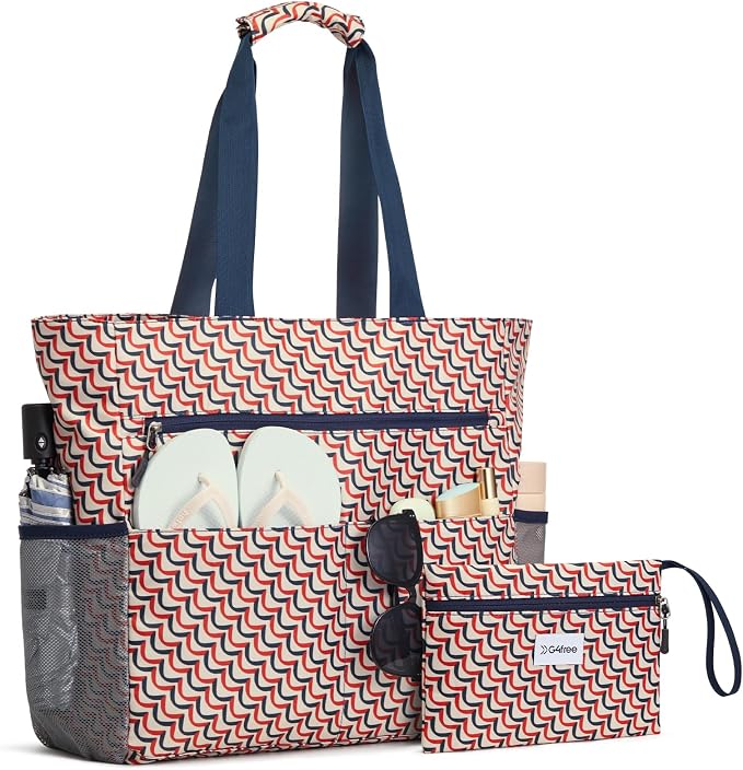 G4Free Beach Bag, Waterproof Sandproof Beach Tote Bag, Large Capacity Foldable for Women by G4Free