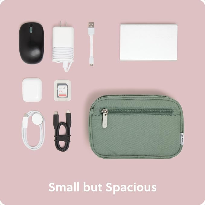 U Brands Electronics Organizer Travel Case, Cord Storage, 7.8" x 5", Green - Image 5