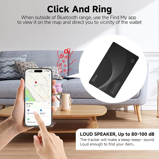 2026 [Apple MFi Certified] (iOS Only) Wallet Tracker Card, Rechargeable Thin Finder, Works with Apple Find My, IP68 Waterproof Item Locator for Luggage Tags, Passports, Phone (Black, 4 Pack) - Image 4