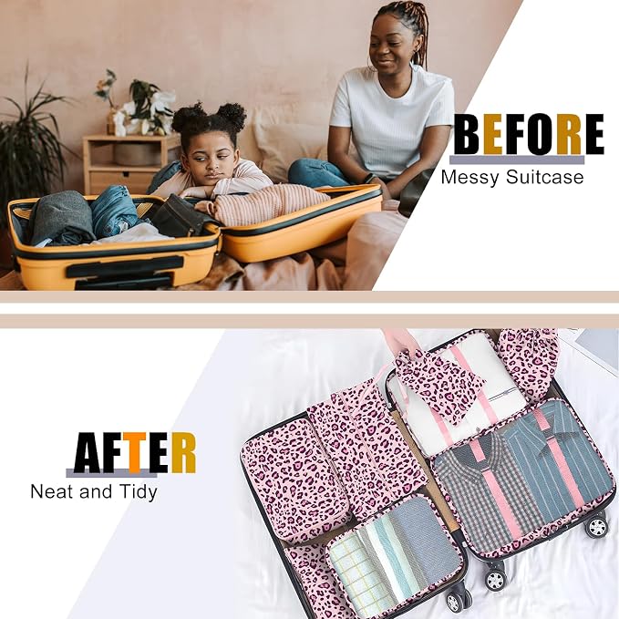 Packing Cubes for Travel - 8 Set Luggage Organizer Bags for Family, Mesh Breathable Packing Cubes for Suitcases Durable Travel Essentials Bags Set - Image 4