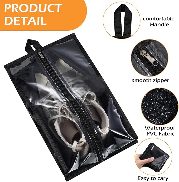 Windyun 20 Pcs Shoe Bags for Travel Waterproof Sneaker Bag Multi Color Shoe Carrier with Zipper Portable Shoe Pouch for Men Women - Image 3