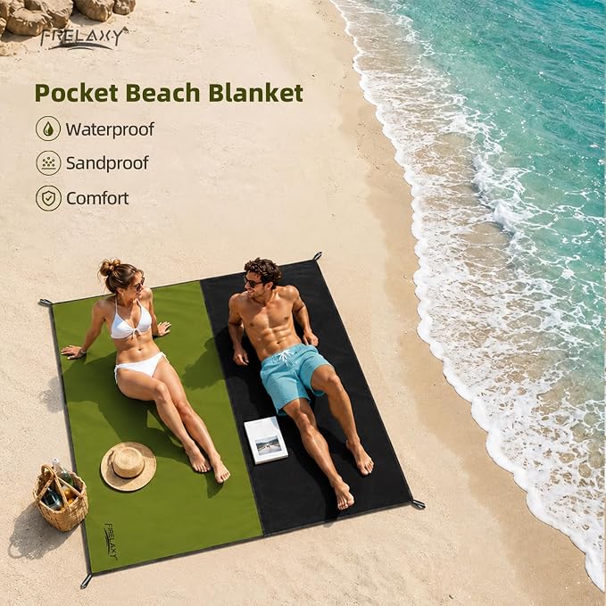Frelaxy Pocket Picnic Blanket, Waterproof Blanket for Beach Festival | Lightweight compact design, Multi-use outdoor blanket, Waterproof & sandproof material, Easy to carry, Picnic, Camping - Image 6