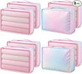 Silkfly 8 Pcs XL Packing Cube for Travel Luggage,Simple,Pastel | 17.7 x 13 x 4.7, Same Size, Pastel Suitcase Storage Organizer Set, Reusable Mesh Clothes Cube for Hike Camp Family Accessory by Silkfly