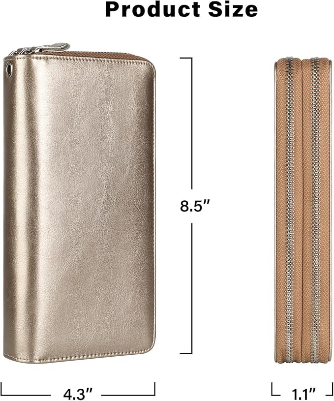 Small Compact Women Wallet RFID Blocking Genuine Leather Bifold Purse with ID Windows - Image 6