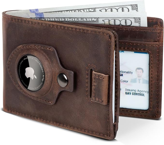 SERMAN BRANDS RFID Blocking Slim Bifold Genuine Leather Thin Minimalist Front Pocket Wallets for Men Billfold Wallet Men Gift by SERMANBRANDS