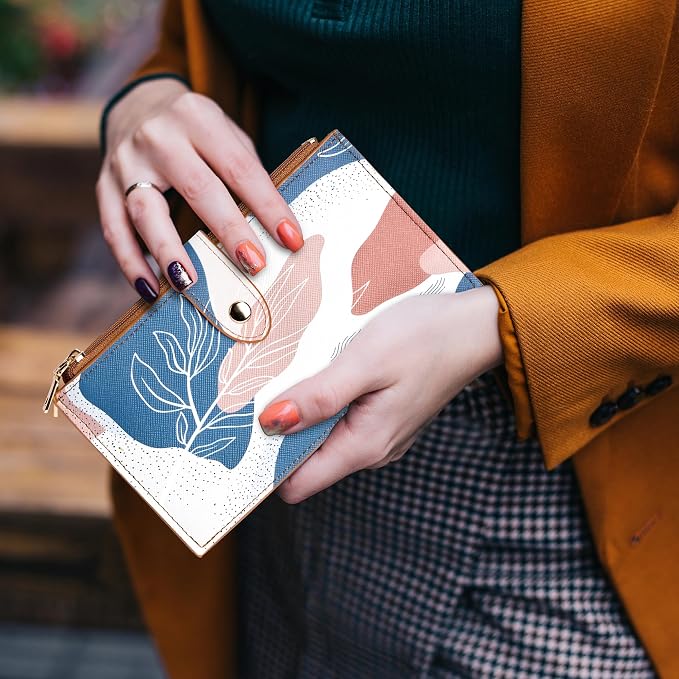 Travelambo RFID Wallet Women Large Size Bifold Multi Card Wallet Case with Zipper Pocke Credit Card Holder for Women - Image 3