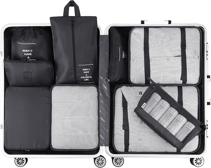 Mossio 9 Set Packing Cubes with Shoe Bag & Electronics Bag - Luggage Organizers Suitcase Travel Accessories - Image 2