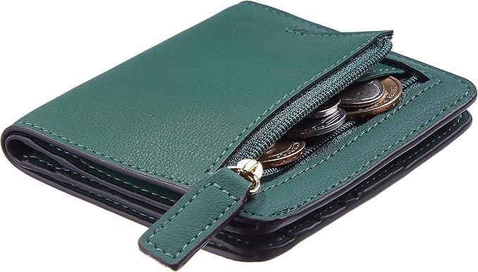 Gostwo Small Wallet for Women, Slim Bifold Credit Card Holder, Compact RFID Blocking Cash Wallet, Billfolds Thin Leather Zipper Pocket, Mini Wallet Gift for Ladies Teen Girls Travel with ID Window - Image 2