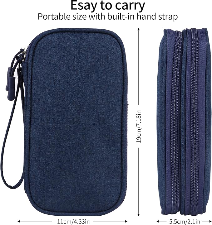 Travel Cable Organizer Electronics Accessories Bag for Charger, Phone, memory card,Travel Gadget Bag-Blue - Image 2