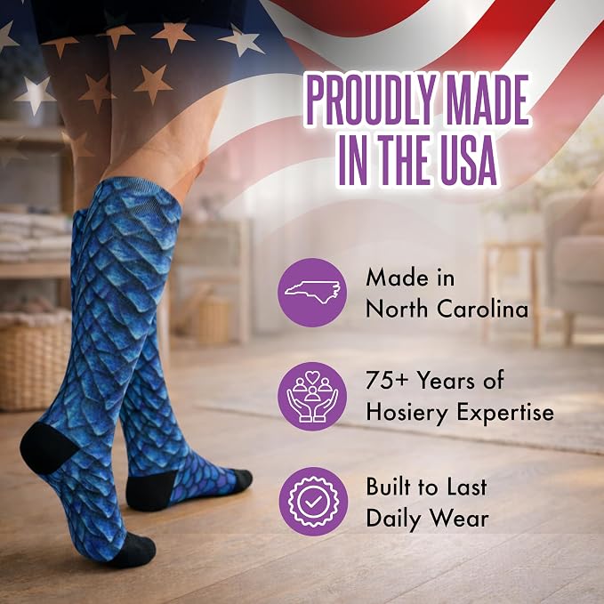 Crazy Compression Socks, Comfortable Support Socks for Recovery, Travel, Hiking, and Long-Hour Comfort w/Fun Designs - Image 6