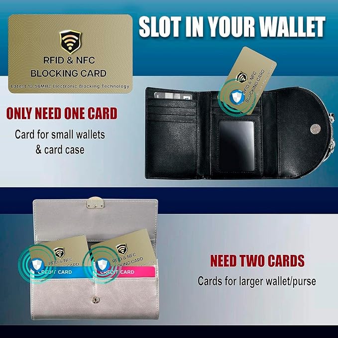 SaiTech IT RFID Blocking Card for Credit Debit ID Card, Golden | Slim Anti-Theft Contactless NFC RFID Blocker Protector, Easily Fit into Wallet and Purse, for Men & Women - Image 7