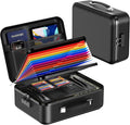 Fireproof Document Box with Lock, Waterproof Hard Shell File Organizer with Accordion Folder, Portable Fireproof File Safe Box for Home Office Storage of Documents, Laptop, Cash & Passports by Dcorn