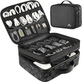 MATEIN Cord Organizer Case with Adjustable Divider, Large DJ Cable File Bag | DJ Equipment, Music Accessories, Double Layer, Shockproof, Portable, Cable Storage for Cord, Charger, Tech Accessories, Black by MATEIN