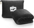EverSnug Travel Blanket & Pillow 68x42 - Premium Ultra-Soft Microfleece 2 in 1 Compact & Packable Flight Blanket with Soft Bag Pillowcase, Hand Luggage Sleeve and Backpack Clip (Black) by EverSnug