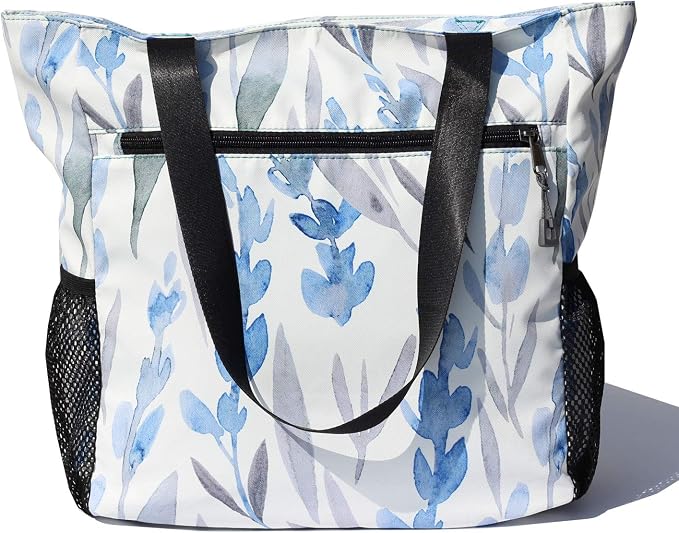 ESVAN Original Floral Water Resistant Large Tote Bag Shoulder Bag for Gym Beach Travel Daily Bags Upgraded - Image 3