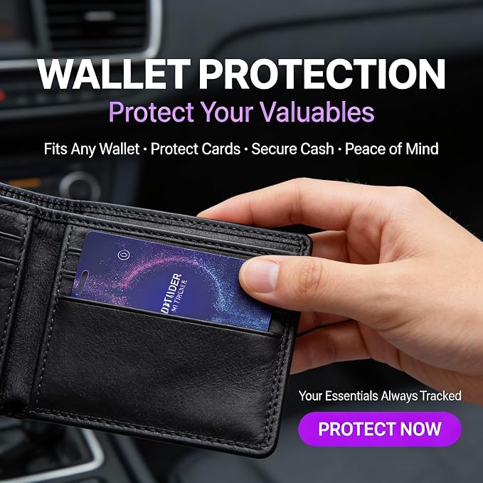 Wallet Tracker Card， Tracking Card for Luggage Tags, Rechargeable Thin GPS Smart Finder for Luggage Tag,Passports and More Phone Finder(iOS Only) (Purple) - Image 5
